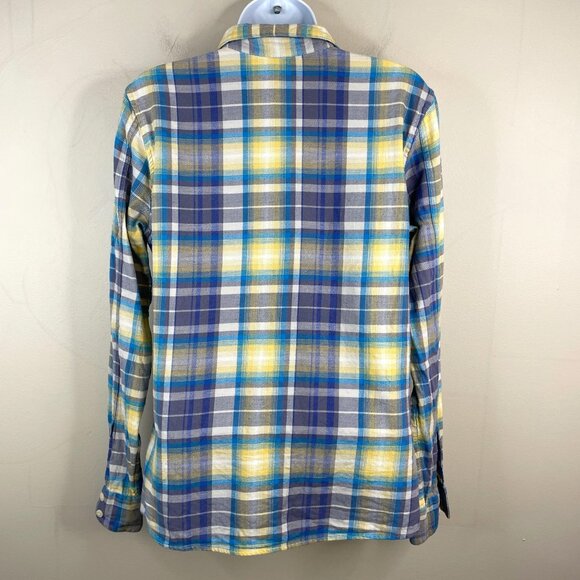 Patagonia Womens Flannel Shirt Top Size 4 Organic Cotton Plaid Hiking Camping - Picture 2 of 15